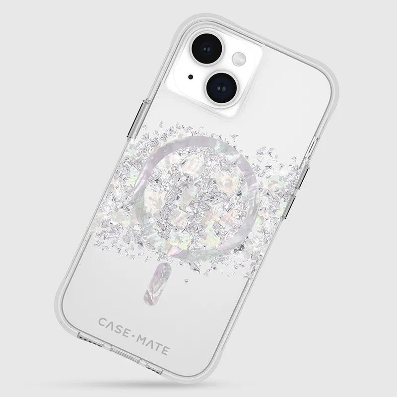 Case-Mate Karat MagSafe – dėklas, skirtas „iPhone 15“ / „iPhone 14“ / „iPhone 13“, dekoruotas perlamutru (Perlamutro prisilietimas)