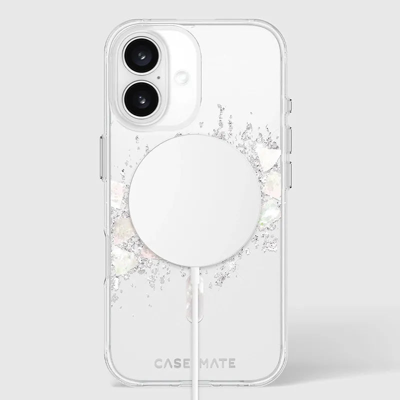 Case-Mate Karat MagSafe – dėklas, skirtas „iPhone 16“, su perlo inkrustacija („A Touch of Pearl“)