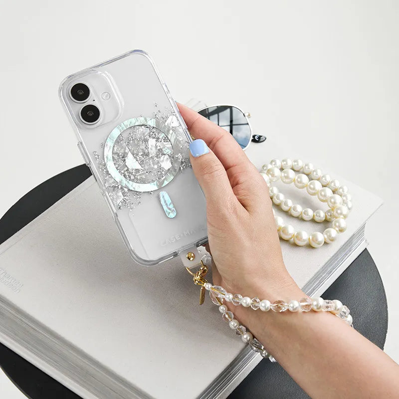 Case-Mate Karat MagSafe – dėklas, skirtas „iPhone 16“, su perlo inkrustacija („A Touch of Pearl“)