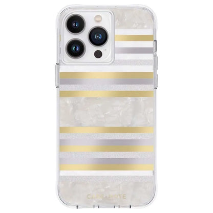 Case-Mate Pearl Stripes MagSafe – dėklas dekoruotas perlamutru skirtas iPhone 14 Pro Max (Pearl Stripes)