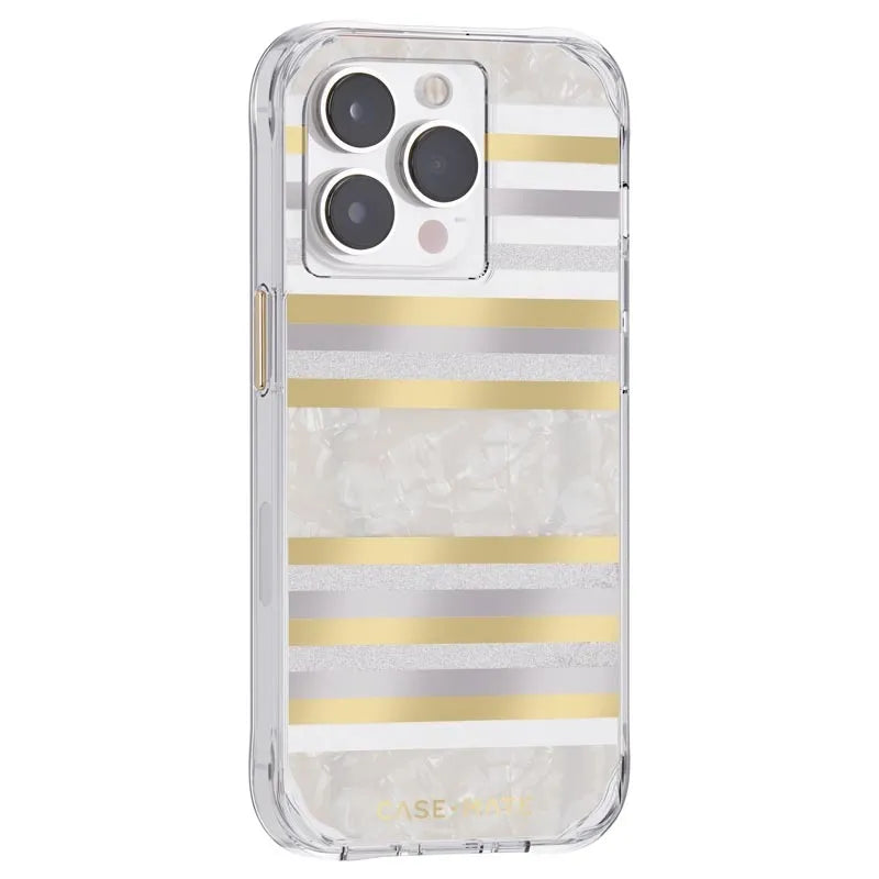 Case-Mate Pearl Stripes MagSafe – Dėklas su perlamutro apdaila, skirtas iPhone 14 Pro (Pearl Stripes)