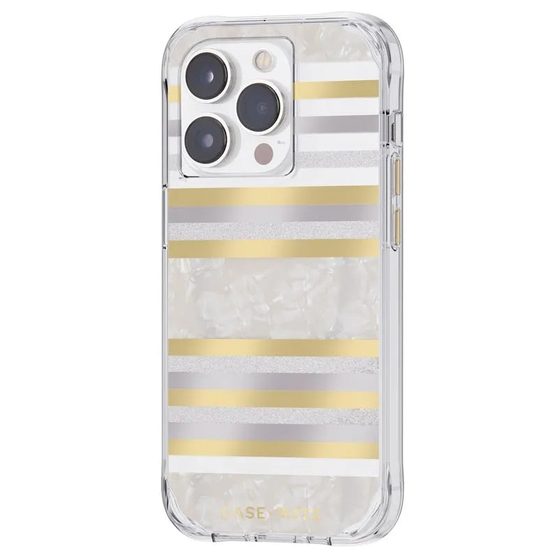 Case-Mate Pearl Stripes MagSafe – Dėklas su perlamutro apdaila, skirtas iPhone 14 Pro (Pearl Stripes)