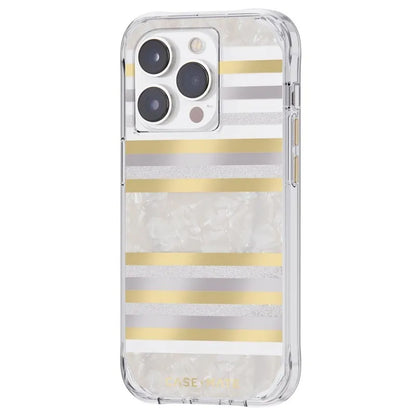 Case-Mate Pearl Stripes MagSafe – Dėklas su perlamutro apdaila, skirtas iPhone 14 Pro (Pearl Stripes)