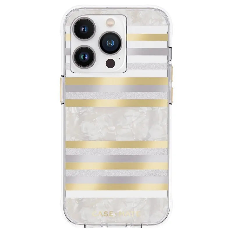 Case-Mate Pearl Stripes MagSafe – Dėklas su perlamutro apdaila, skirtas iPhone 14 Pro (Pearl Stripes)