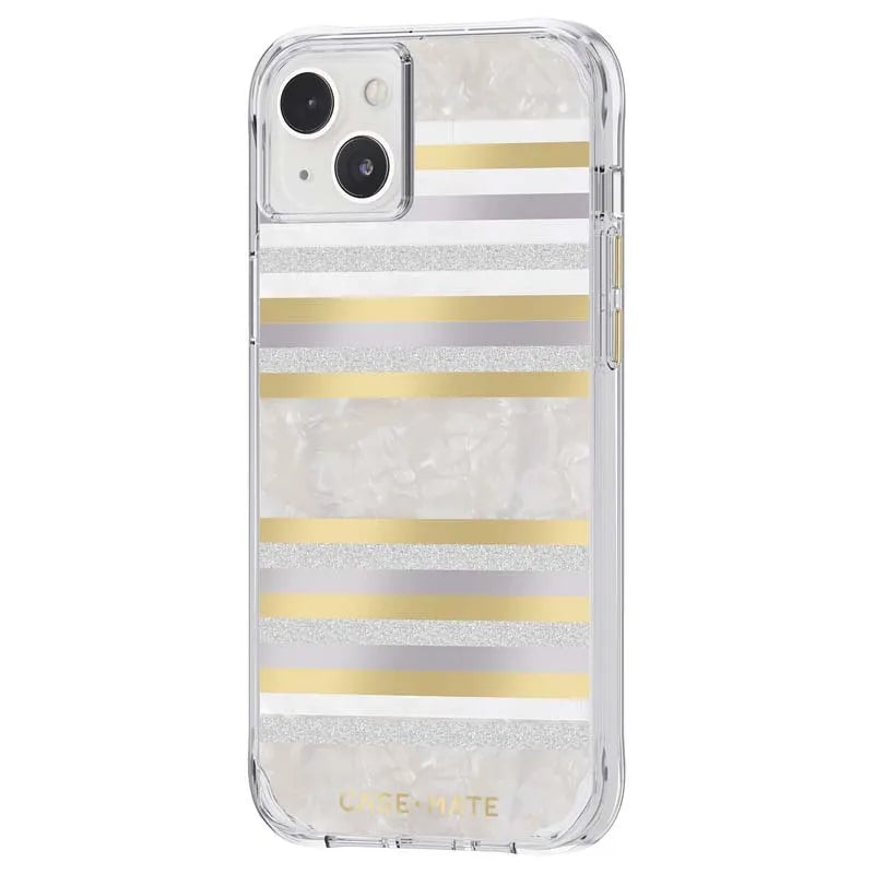 Case-Mate Pearl Stripes MagSafe – dėklas su perlo imitacija iPhone 14 Plus (Pearl Stripes)
