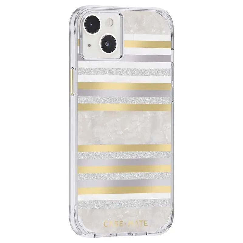 Case-Mate Pearl Stripes MagSafe – dėklas su perlo imitacija iPhone 14 Plus (Pearl Stripes)
