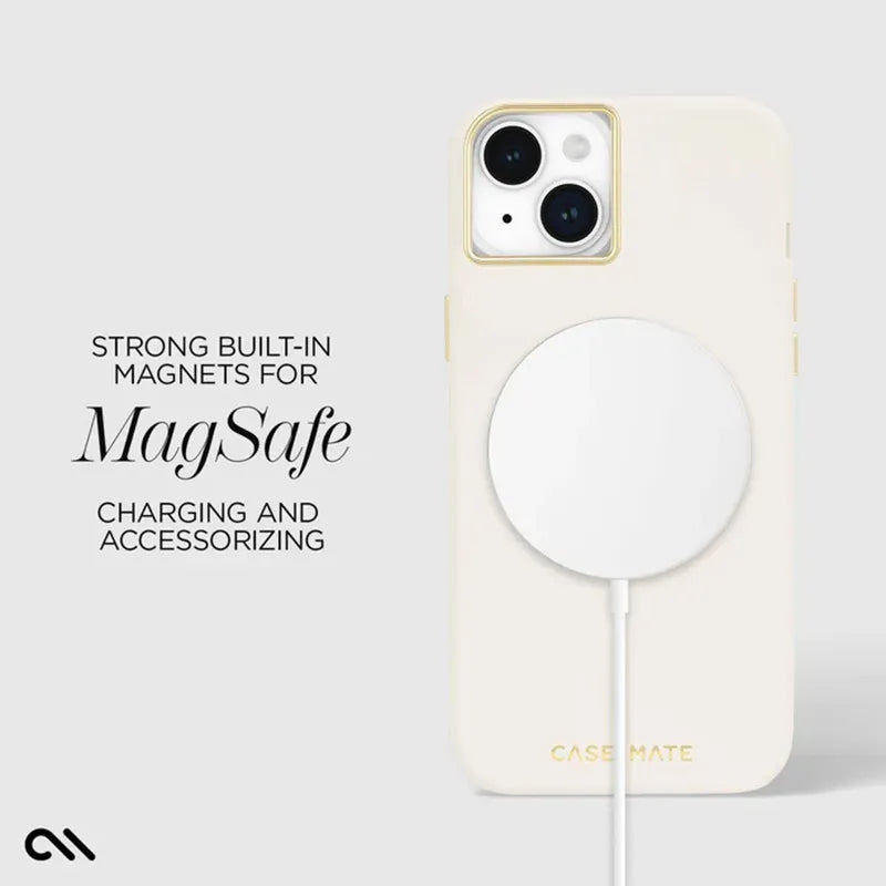 Case-Mate Silicone MagSafe - dėklas iPhone 15 Plus (smėlio spalvos)