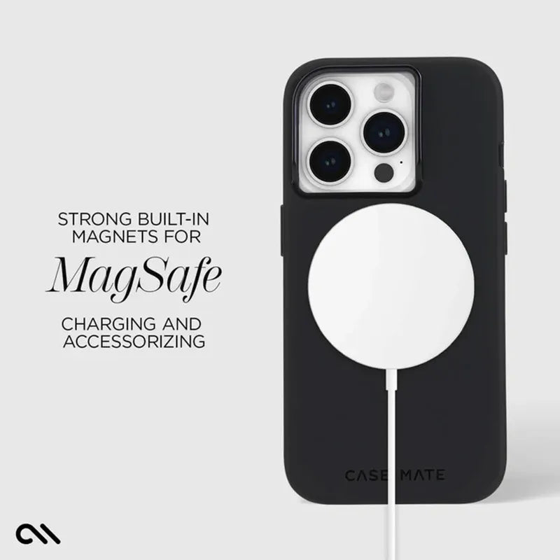 Case-Mate Silicone MagSafe - iPhone 15 Pro dėklas (juodas)
