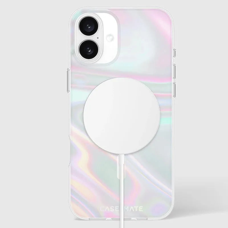 Case-Mate Soap Bubble MagSafe – dėklas iPhone 16 Plus (vaivorykštinis)