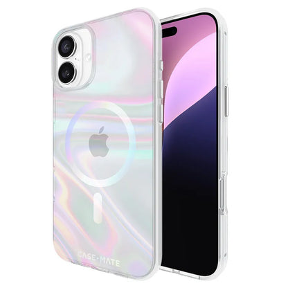 Case-Mate Soap Bubble MagSafe – dėklas iPhone 16 Plus (vaivorykštinis)