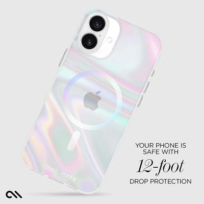 Case-Mate Soap Bubble MagSafe – dėklas iPhone 16 Plus (vaivorykštinis)