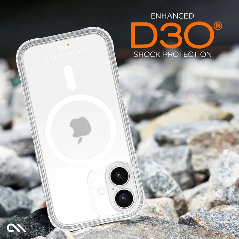Case-Mate Tough D3O MagSafe – dėklas, skirtas „iPhone 16 Plus“ (skaidrus)