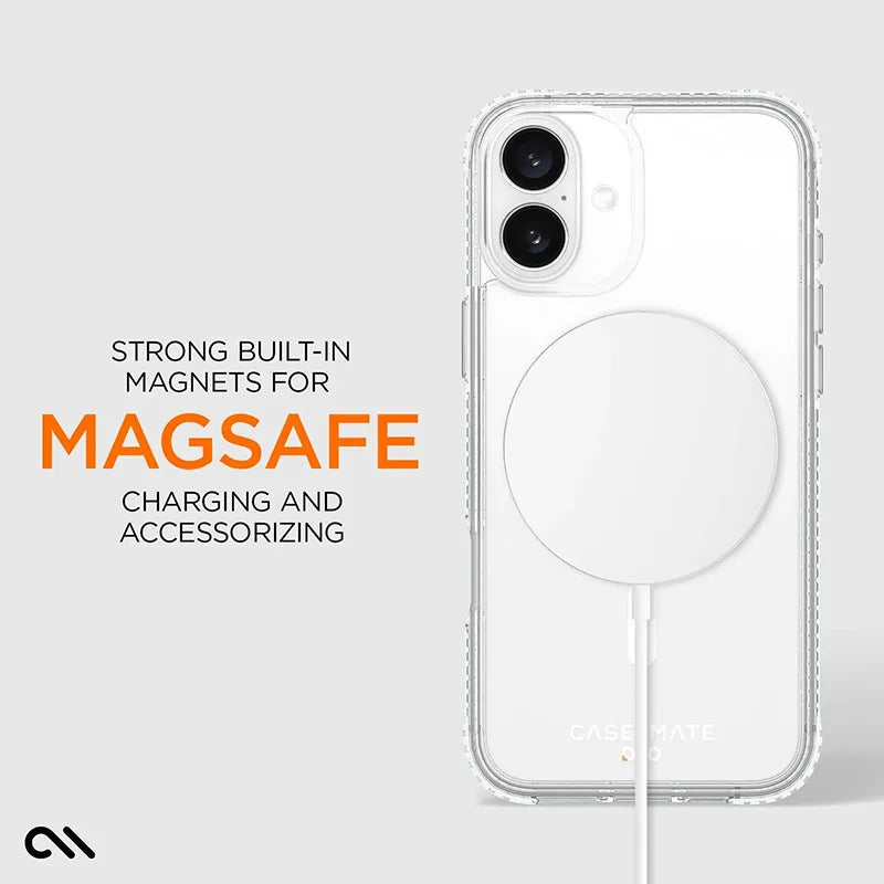 Case-Mate Tough D3O MagSafe – dėklas, skirtas „iPhone 16 Plus“ (skaidrus)