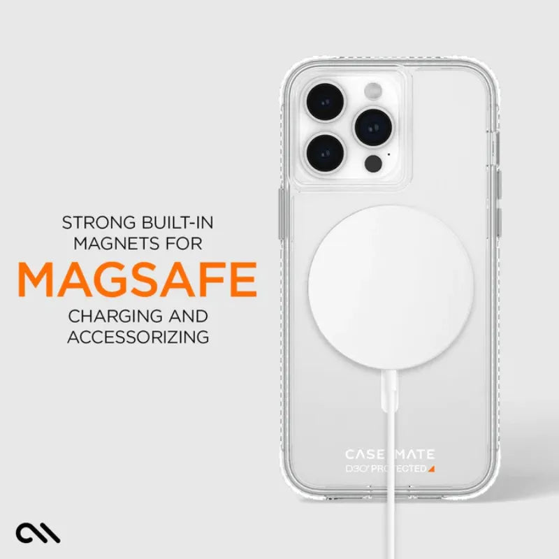 Case-Mate Ultra Tough + D3O MagSafe – „iPhone 15 Pro Max“ dėklas (skaidrus)