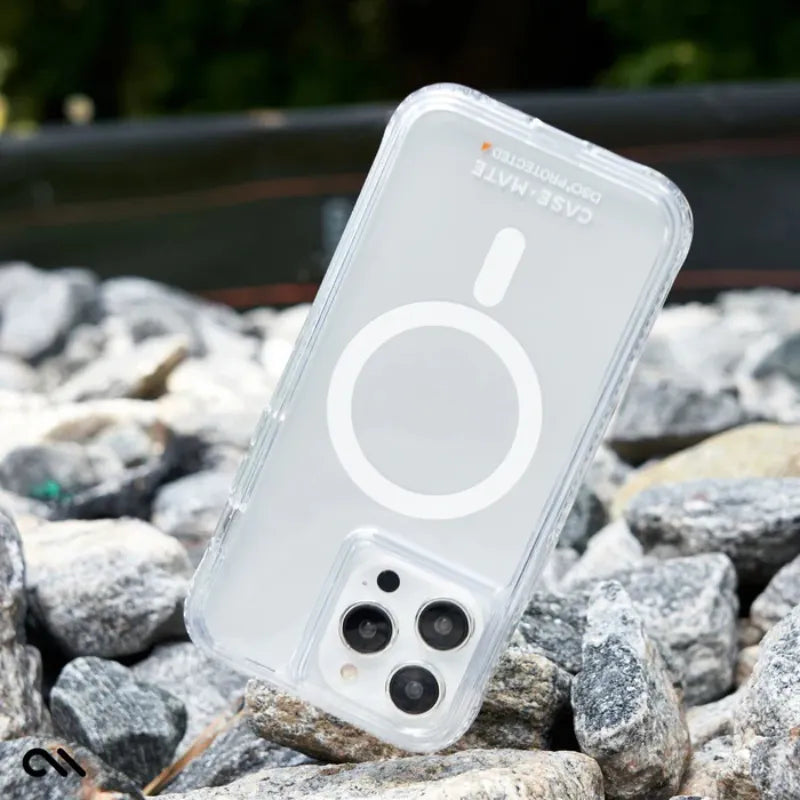 Case-Mate Ultra Tough + D3O MagSafe – „iPhone 15 Pro Max“ dėklas (skaidrus)