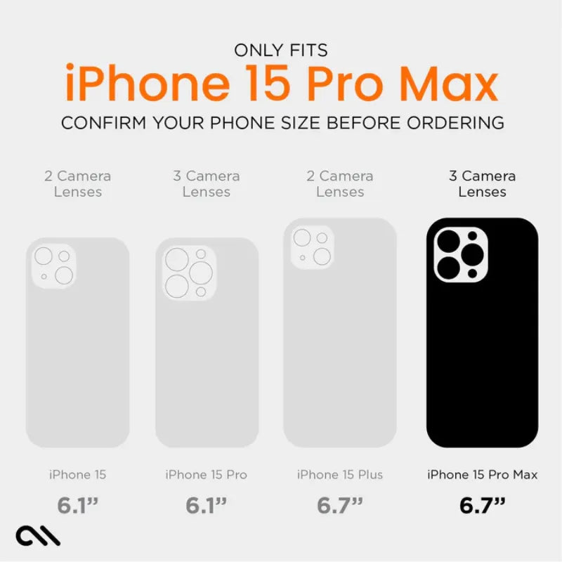 Case-Mate Ultra Tough + D3O MagSafe – „iPhone 15 Pro Max“ dėklas (skaidrus)