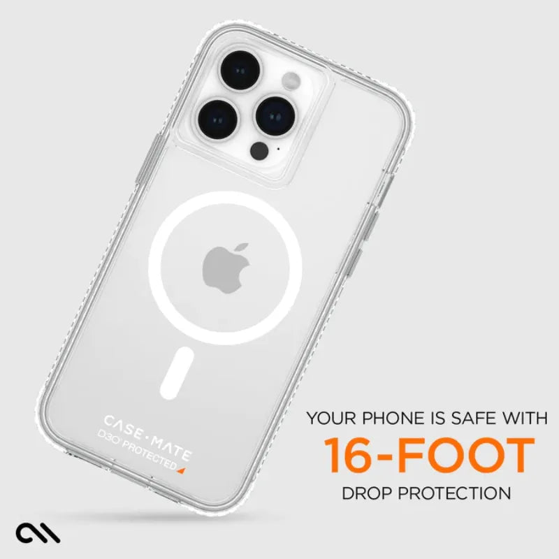 Case-Mate Ultra Tough + D3O MagSafe – „iPhone 15 Pro Max“ dėklas (skaidrus)