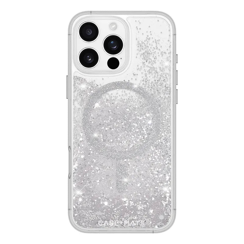 Case-Mate Waterfall MagSafe – Dėklas skirtas iPhone 16 Pro Max (Sidabrinis)