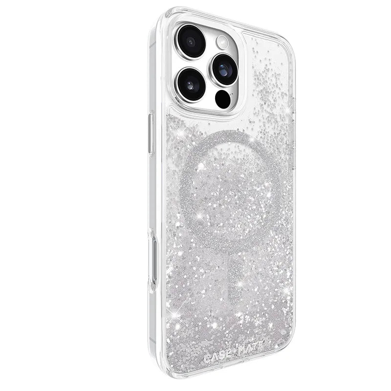 Case-Mate Waterfall MagSafe – Dėklas skirtas iPhone 16 Pro Max (Sidabrinis)