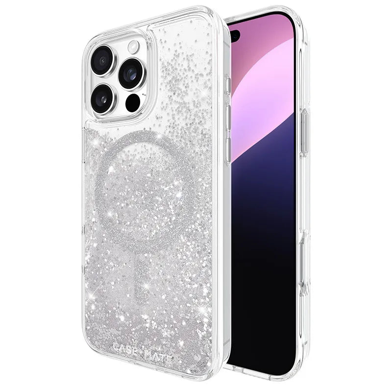 Case-Mate Waterfall MagSafe – Dėklas skirtas iPhone 16 Pro Max (Sidabrinis)