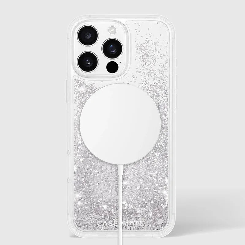 Case-Mate Waterfall MagSafe – Dėklas skirtas iPhone 16 Pro Max (Sidabrinis)