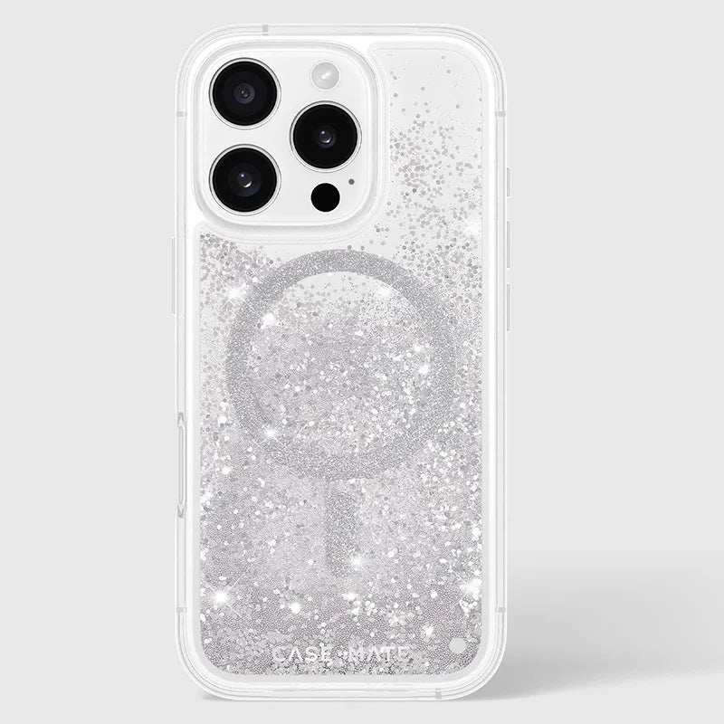 Case-Mate Waterfall MagSafe – dėklas, skirtas iPhone 16 Pro (sidabrinis)