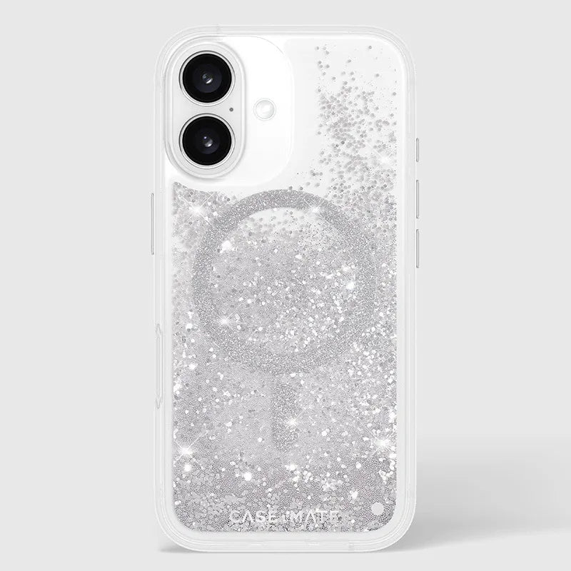 Case-Mate Waterfall MagSafe – dėklas, skirtas iPhone 16 (sidabrinis)