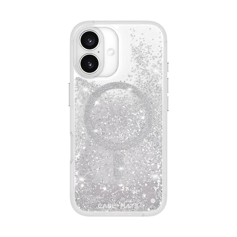 Case-Mate Waterfall MagSafe – dėklas, skirtas iPhone 16 (sidabrinis)