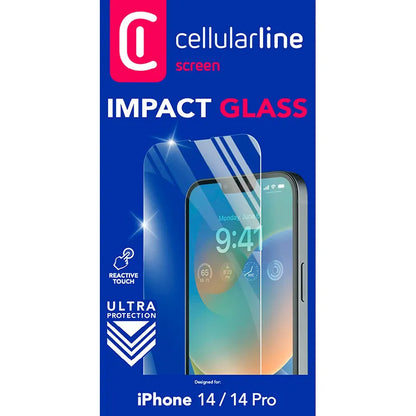 Cellularline Impact Glass – Grūdintas apsauginis stiklas skirtas iPhone 14 / iPhone 14 Pro