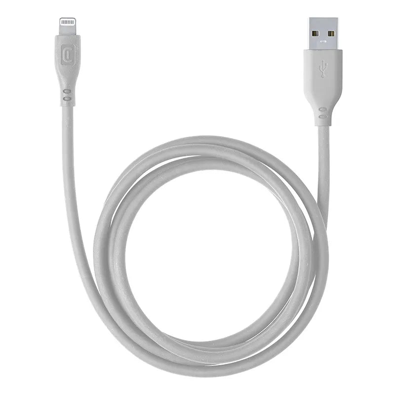 Cellularline Minkštas kabelis – USB-A į Lightning kabelis, MFi sertifikuotas, 1,2 m (pilkas)