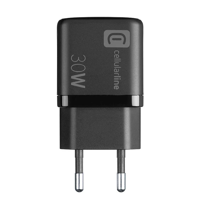 Cellularline Multipower Micro GaN - USB-C ir USB-A Power Delivery 30W tinklo įkroviklis (juodas)
