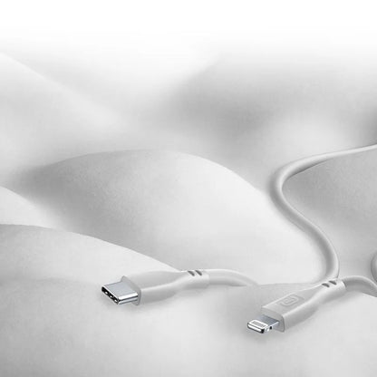 Cellularline Soft Cable – USB-C į Lightning kabelis su MFi sertifikatu, 1,2 m (pilkas)