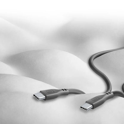 Cellularline Soft Cable - USB-C–USB-C laidas, 1,2 m (juodas)