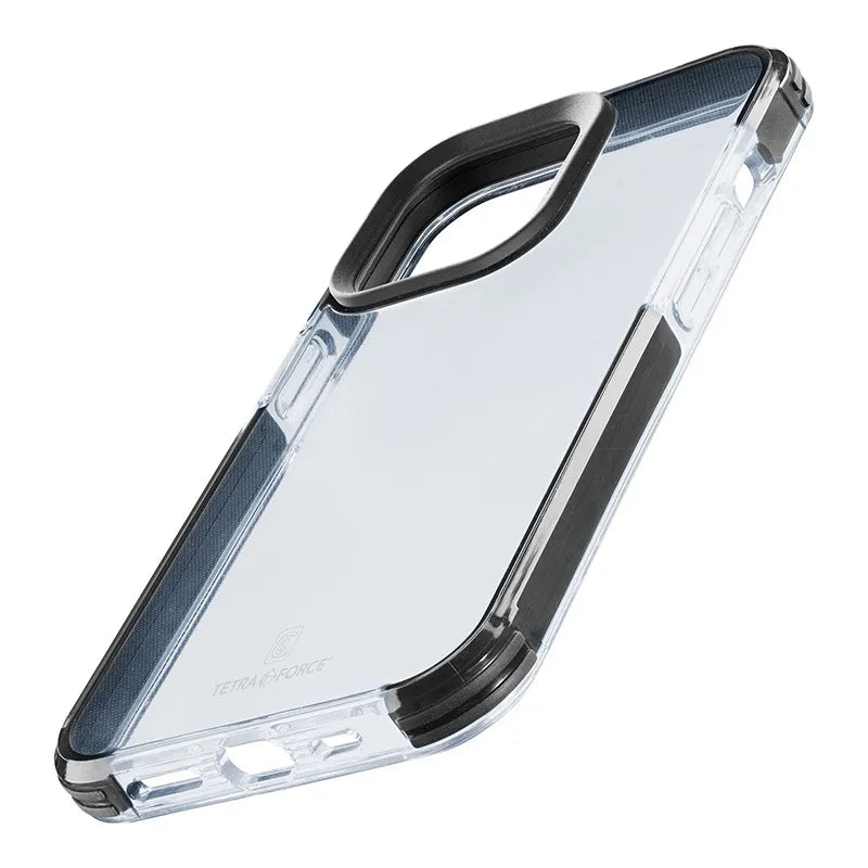 Cellularline Tetra Force Strong Guard – „iPhone 15 Pro“ dėklas su „MICROBAN“ danga (permatomas)