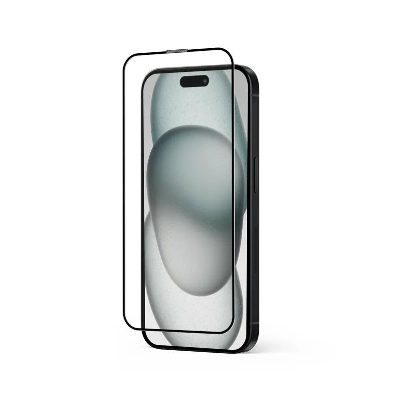 Crong Anti-Bakterinis 3D Armor Glass – 9H Full Glue grūdintas stiklas, skirtas iPhone 16 Plus / iPhone 15 Plus + montavimo rėmelis