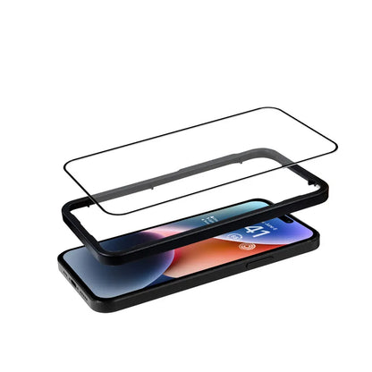 Crong Anti-Bakterinis 3D Armor Glass - 9H Grūdintas stiklas visam iPhone 14 Pro ekranui + montavimo rėmelis
