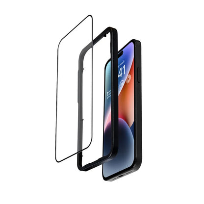 Crong Anti-Bakterinis 3D Armor Glass - 9H Grūdintas stiklas visam iPhone 14 Pro ekranui + montavimo rėmelis