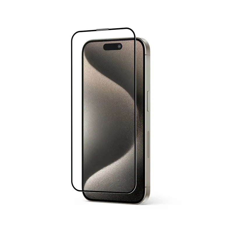Crong Antibakterinis 3D Armor Glass – 9H grūdintas stiklas visam iPhone 15 Pro ekranui + montavimo rėmelis
