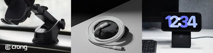 Crong Armor Link - 100W PD 5A USB-C į USB-C kabelis 200cm (Balta)