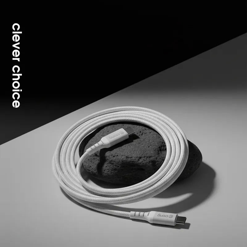 Crong Armor Link - 60W PD 3A USB-C į USB-C kabelis 150cm (baltas)