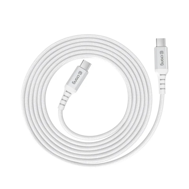 Crong Armor Link - 60W PD 3A USB-C į USB-C kabelis 150cm (baltas)