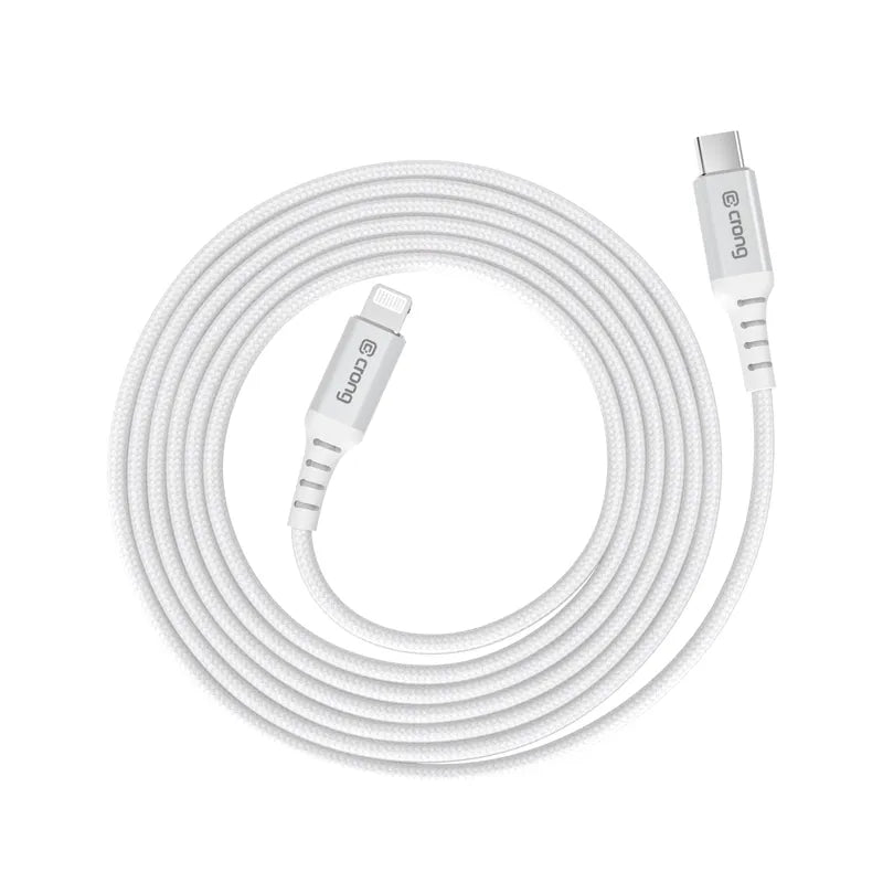Crong Armor Link – USB-C Lightning greito įkrovimo MFi laidas 150cm (baltas)