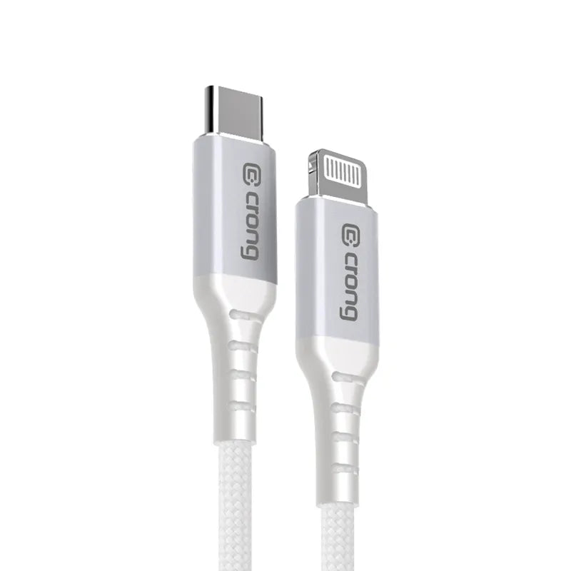 Crong Armor Link – USB-C Lightning greito įkrovimo MFi laidas 150cm (baltas)