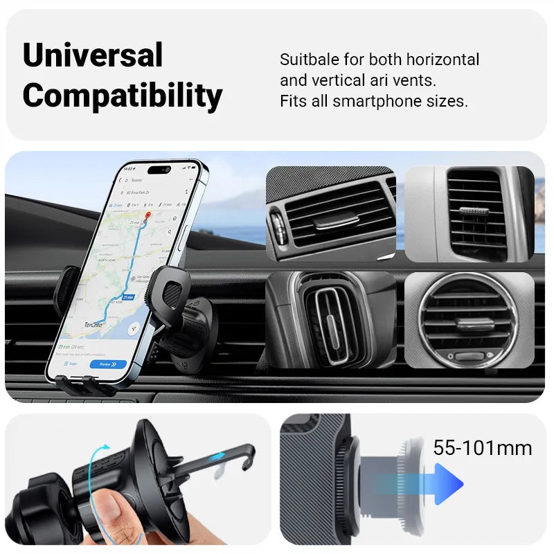 Crong Automobilinio laikiklio oro ventiliacijai - universalus automobilio oro ventiliacijos laikiklis (juodas)