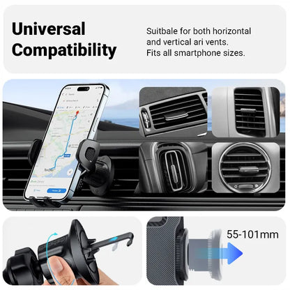 Crong Automobilinio laikiklio oro ventiliacijai - universalus automobilio oro ventiliacijos laikiklis (juodas)