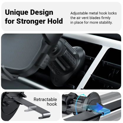 Crong Automobilinio laikiklio oro ventiliacijai - universalus automobilio oro ventiliacijos laikiklis (juodas)