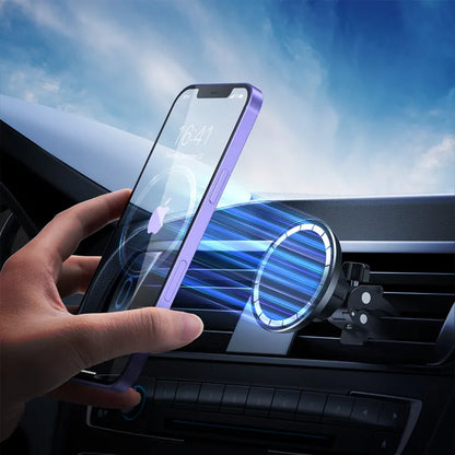 Crong Carclip MagSafe magnetinis automobilinis laikiklis (juodas)
