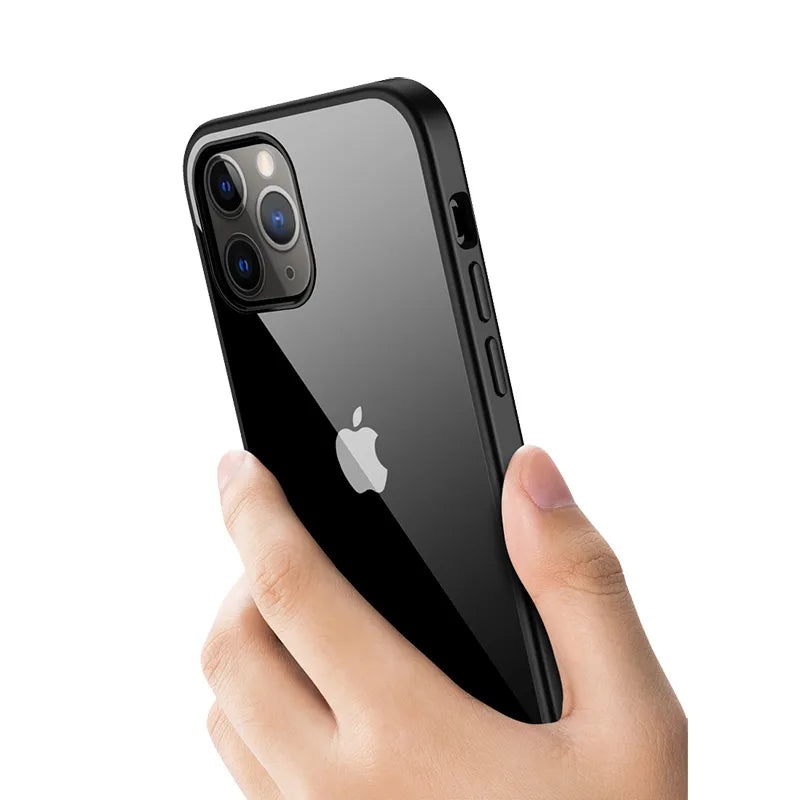 Crong Clear Cover - iPhone 12 Pro Max dėklas (juodas)