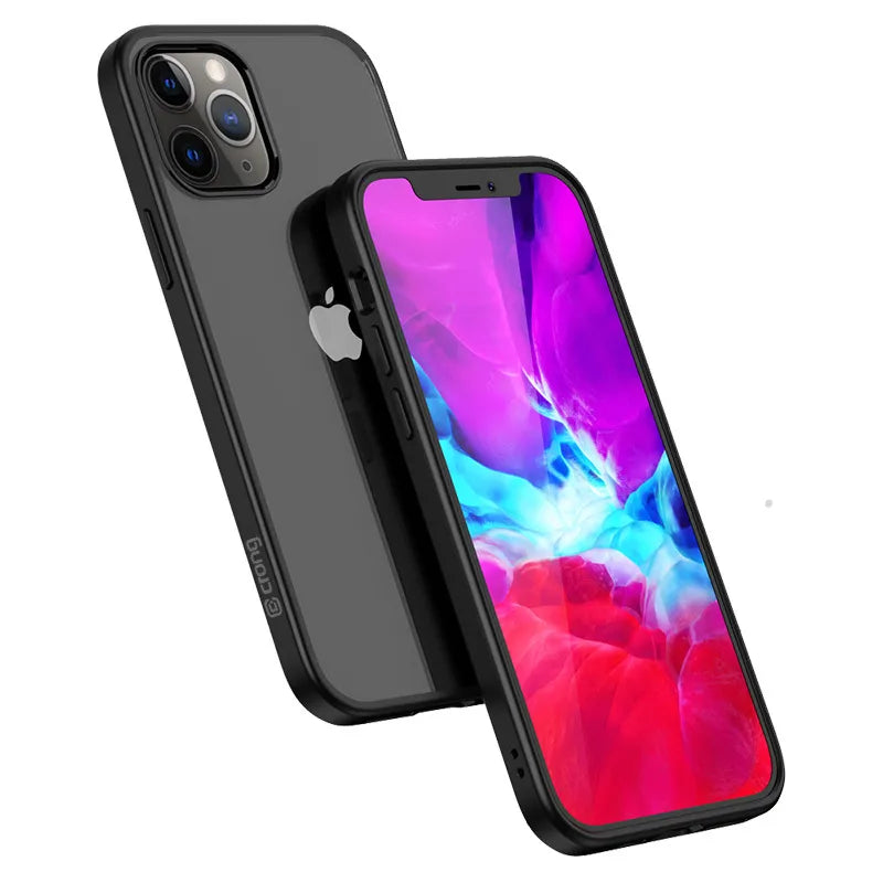 Crong Clear Cover - iPhone 12 Pro Max dėklas (juodas)