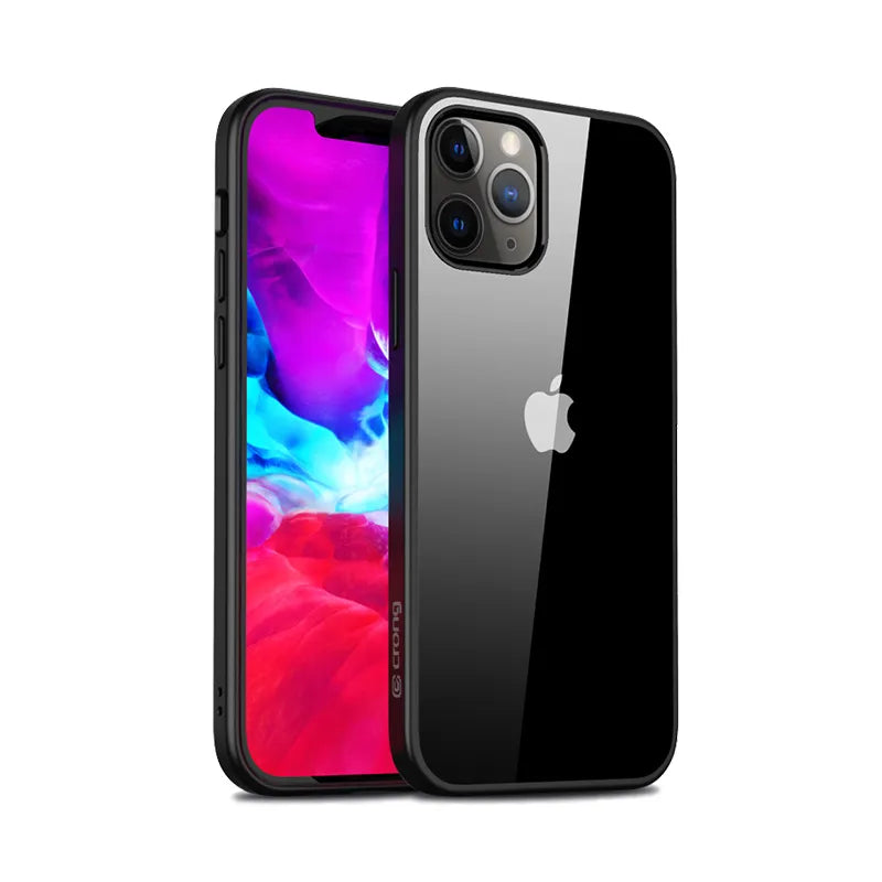 Crong Clear Cover - iPhone 12 Pro Max dėklas (juodas)